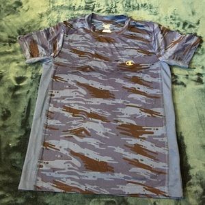 Blue and black champion dri-fit athletic shirt